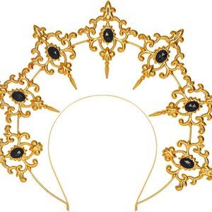 Gothic Halo Crown Baroque Headband Vintage Style for Women Special Events